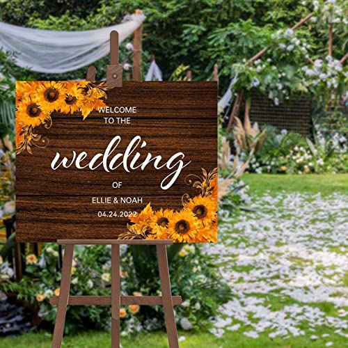 Panneau de bienvenue élégant pour cérémonie de mariage en bois de qualité supérieure