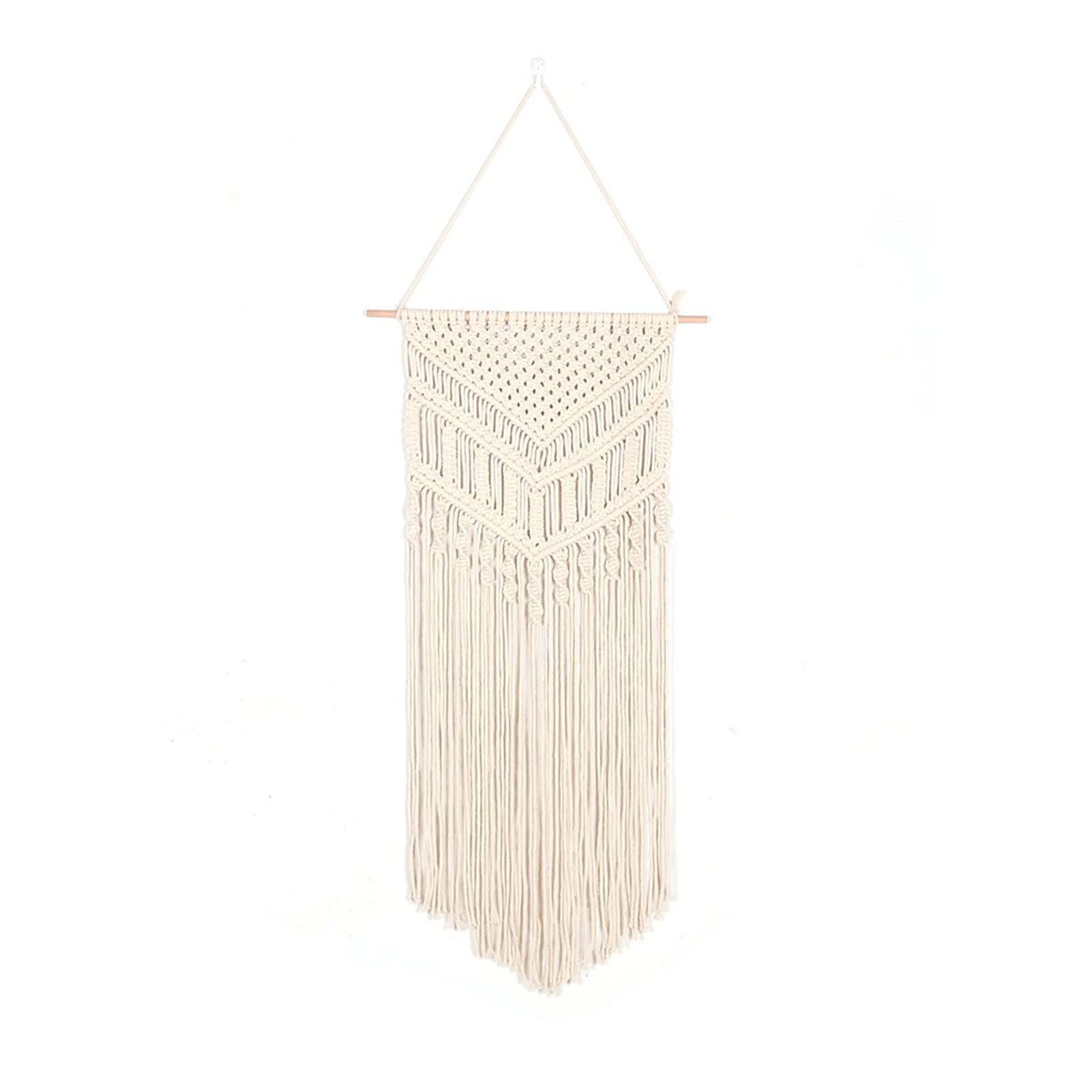 CRYSEU Tapestry Macrame Woven Tapestry Bohemian Home Geometric Wall Hanging(39x90cm)