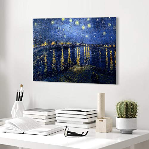 PICANOVA – Vincent Van Gogh Starry Night Over the Rhone 60x40cm – Premium Canvas Art Print – Canvas Print Wall Art Decor Picture Stretched on Wooden Frame as Gallery Artwork - Image 5