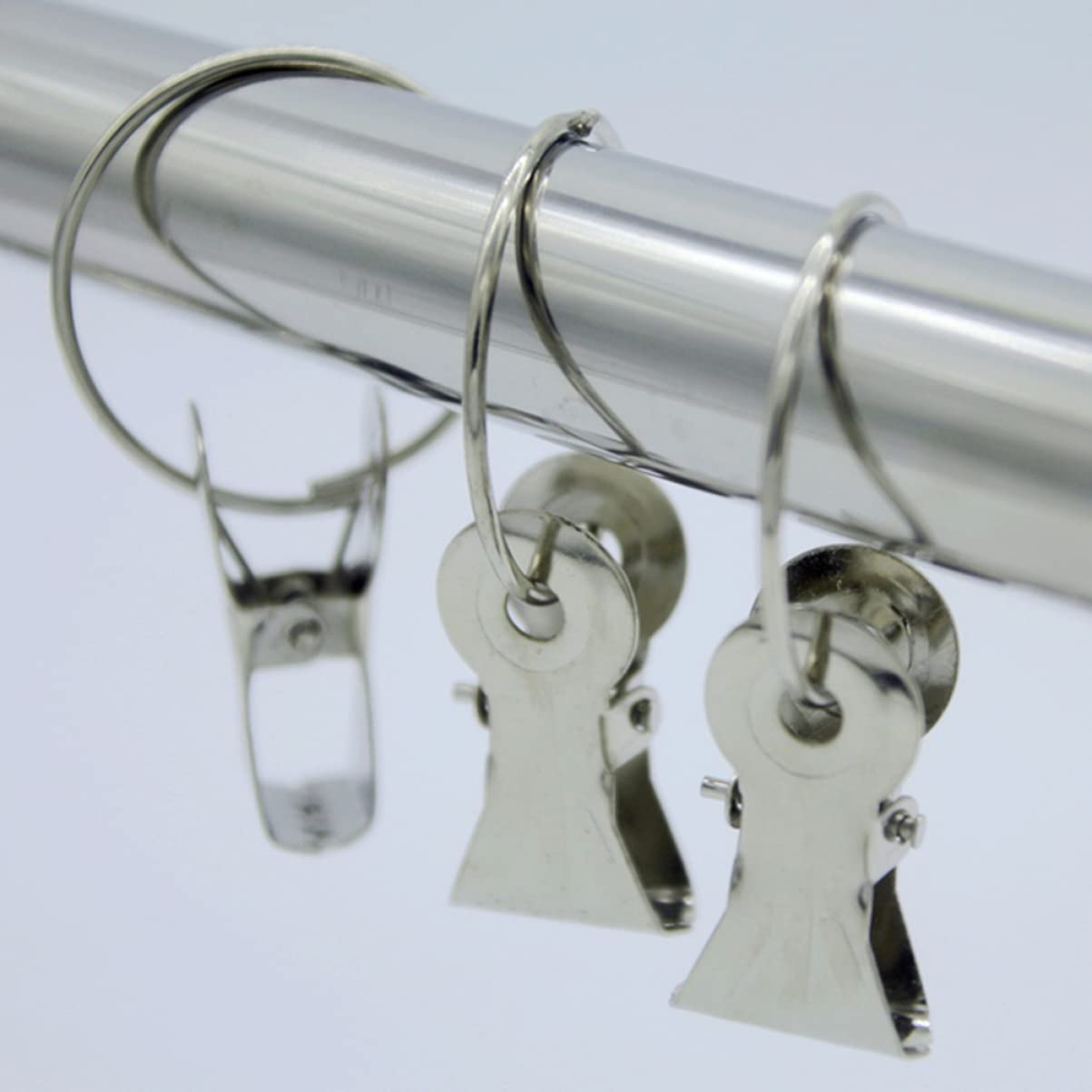 MAGICLULU 3 Sätze Gardinenclip Gardinenringe Mit Haken Clips Rostfreie Gardinenstange Vorhänge Vorhanghalter Gardinenring Mit Clip Vorhangverschluss Eisen Silver 20 Stück * 3