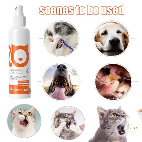 Spray bucal para cães, spray respiratório para cães para mau hálito | Spray de higiene bucal para an
