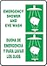 Accuform SBMFSR502VS Adhesive Vinyl Spanish Bilingual Safety Sign, Legend "EMERGENCY SHOWER AND EYE WASH/DUCHA DE EMERGENCIA Y PARA LAVAR LOS OJOS" with Graphic, 14" Length x 10" Width x 0.004" Thickness, Green on White