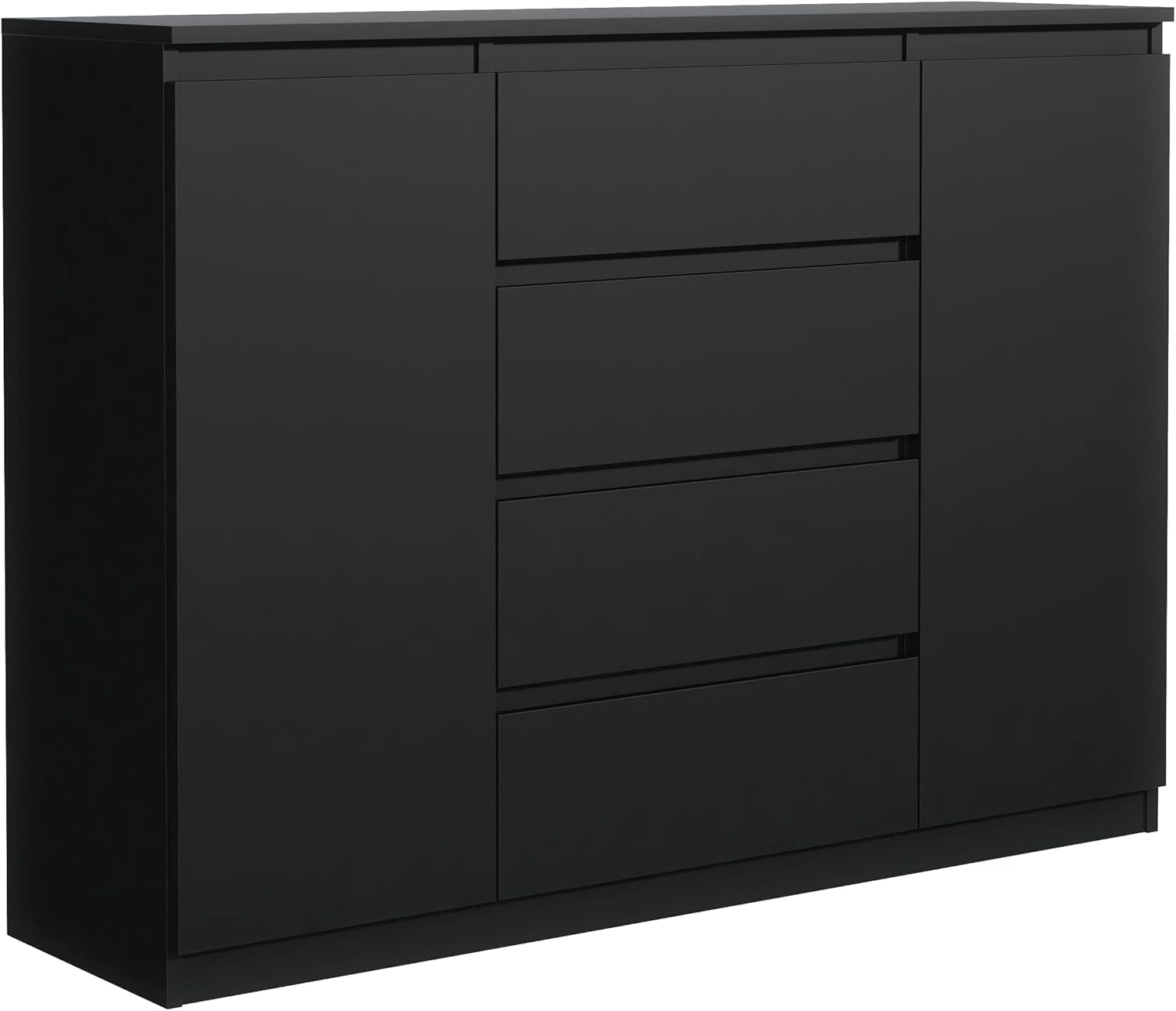 Ladekast met 4 Lades - Witte Houten Dressoir voor Slaap- & Woonkamer