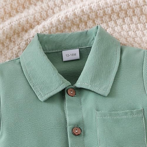 Image of Toddler Boy Clothes Summer Outfits Button Down Shirt Shorts Set 1-5T