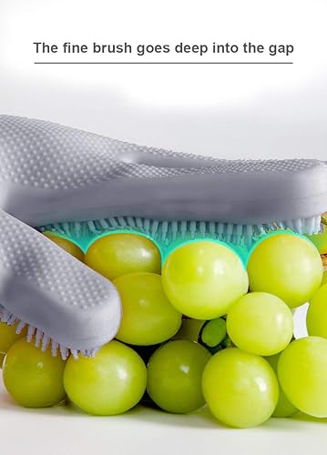 Miniatura 5 de Guantes mágicos de esponja para lavar platos para el aseo de mascotas, limpiar la casa, lavar el automóvil, limpiar el baño y más (gris)