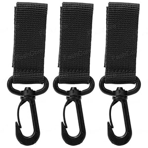 FashCore 3 Pcs Webbing Buckle Key Chain -Glide Slides Release Plastic Buckles Webbing Strap Band For Home Travel (Black)