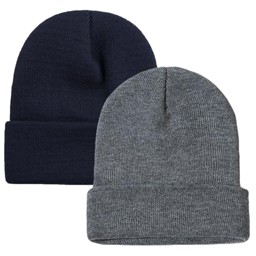 Image of ZOORON 1&2 Pack Beanie for Men Women Slouchy Beanie Hats Winter Knit Caps Soft Ski Hat Unisex