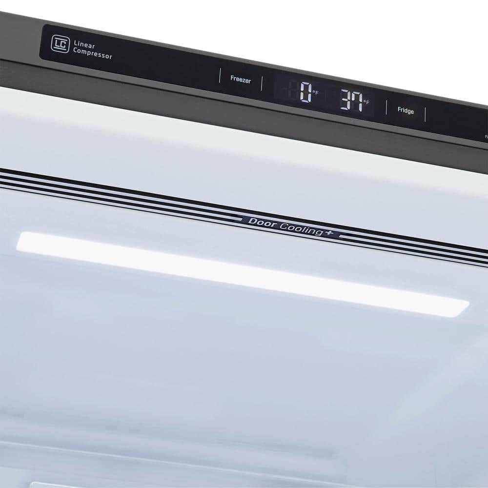 33 in. W 26 cu. ft. Bottom Freezer Refrigerator w/Multi-Air Flow and Smart Cooling in PrintProof Black Stainless Steel on Fridge.com