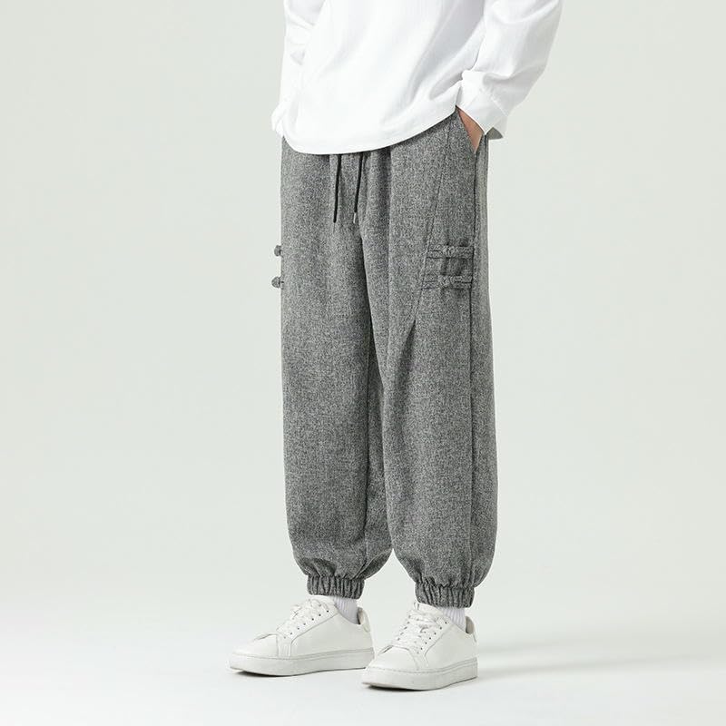 Pantalon coupe ample homme style chinois confortable rétro