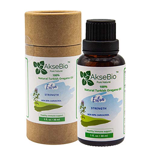 Aksebio Oregano Oil, 30 Ml-1 Oz Liquid Oregano Oil Organic - Mediterranean Oil Of Oregano - Min 80% Carvacrol - Extra Strength Oregano Oil - Essential And Turkish Wild Oregano Oil #TOP25