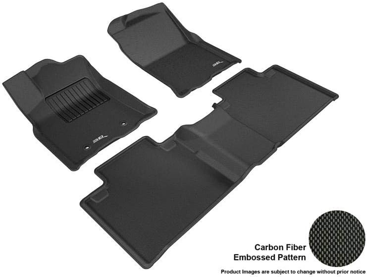 3D MAXpiderCustom Fit KAGU Floor Mat (BLACK) for 2016-2017 TOYOTA TACOMA ACCESS CAB - 1ST ROW 2ND ROW