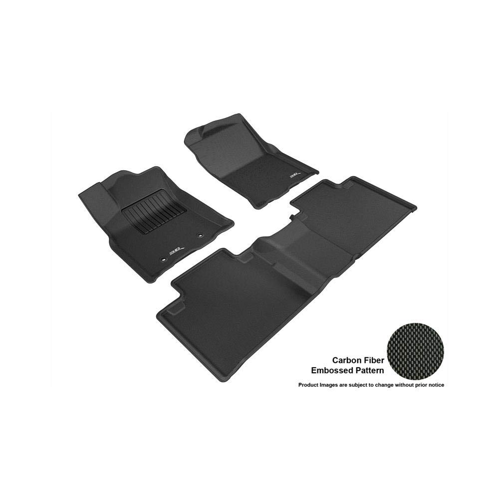 3D MAXpiderCustom Fit KAGU Floor Mat (BLACK) for 2016-2017 TOYOTA TACOMA ACCESS CAB - 1ST ROW 2ND ROW