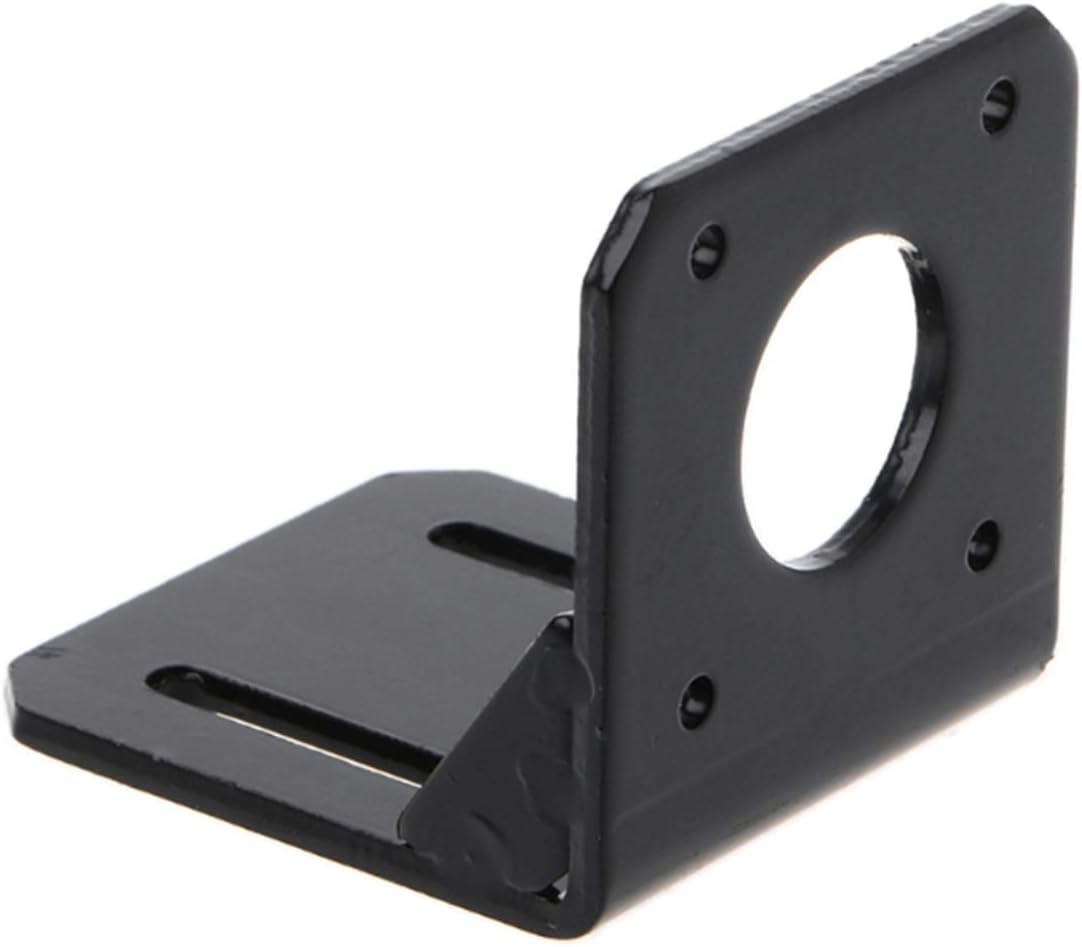 Black 37mm DC Gear Motors Mounting Bracket, Iron Anti-rust Gearbox L-shape Fixed Seat, Gear Reduction Motor Holder - - 