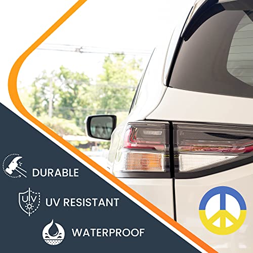 Image of Magnet Me Up Peace for Ukraine Option A Magnet Decal, 5 Inch Round, Heavy Duty Automotive Magnet for Car, Truck, SUV, Laptop, Lockers, or Any Other Magnetic Surface