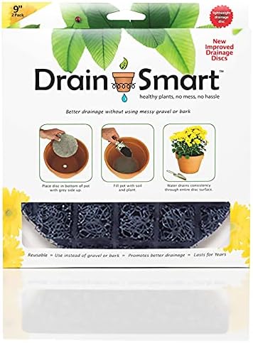 Drain Smart 9” 2-Pack 3D Mesh Drainage Discs - Perfect for Indoor/Outdoor Potted Plants | Container Gardening | Plant Pot Liner Minimize Root Rot | Made in The USA