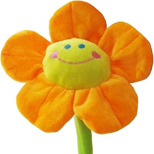 Miniatura 1 de Justkeji Flor artificial de peluche, ramo de girasol de felpa con tallos flexibles, flores rellenas para decoración del hogar para bodas, fiestas,