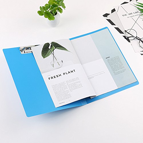 Double Strong Clips File Folder Report Cover, Punchless Binder, Office Project Folder, Commercial Or School Documents File Folder, For Letter Size Or A4 Size, 100 Sheet Capacity, Blue #TOP3