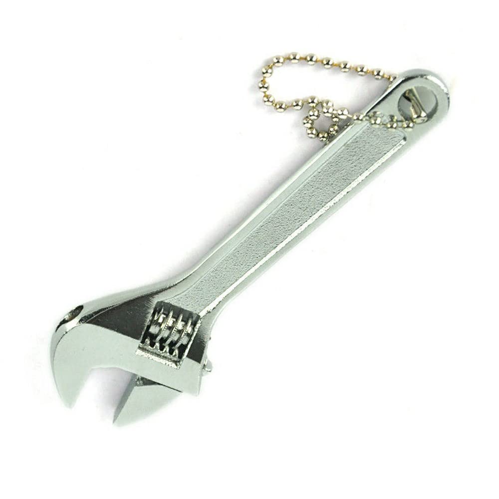 Tophomer Silver Small Spanner Adjustable Wrench Non-Slip Mini Jaw Spanner Wrench Repair Maintenance Hand Tool Max Jaw Opening 11Mm(, Length 68Mm)