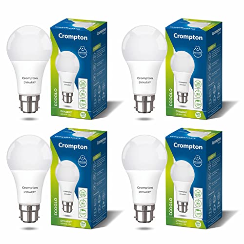 Crompton Dyna Ray 12W Round B22 LED Cool Day Light Pack of 4