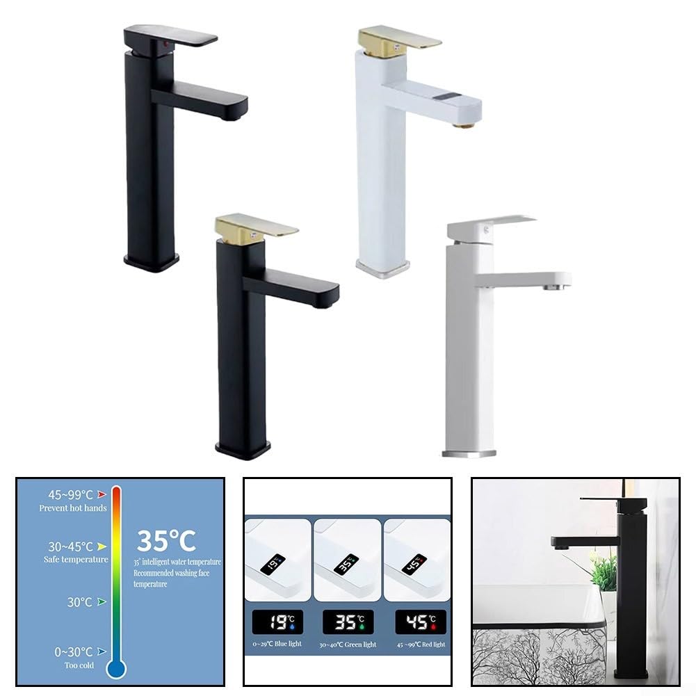 Natychmiastowy kran z ciepłą wodą bezdotykowy czujnik podczerwieni mikser do kuchni i łazienki zlew elegancki czarny złoty design higieniczny i wygodny kran do nowoczesnych umywalek