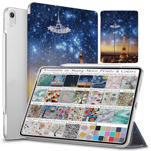 Image of DuraSafe Cases for iPad Mini 6 8.3 Inch 2021 [ Mini 6th Gen ] A2567 A2568 A2569 MK7M3HN /A MLWL3HN /A MK7R3HN /A MK7P3HN /A MK7T3HN /A Trifold Printed Hard Smart PC Transparent Back Cover - Paris Night