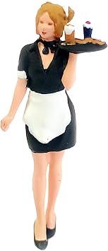 People Figures 164 Scale Model Trains Architecture People Figures Tiny People Drinking Coffee Waitress Waitress for Miniature Scenes, Waitress Black