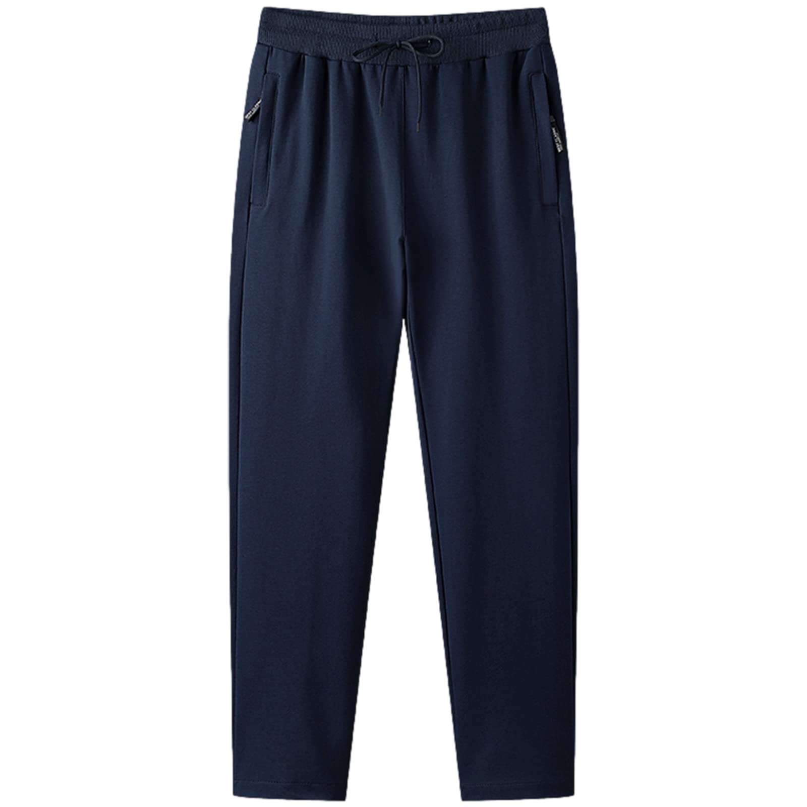 Hombre Corte Ajustado Pantalón de Chándal de Algodón Pantalón de Jogging con Bolsillos con Cremallera (S-6XL, Fondo Abierto/Fondo Cerrado)