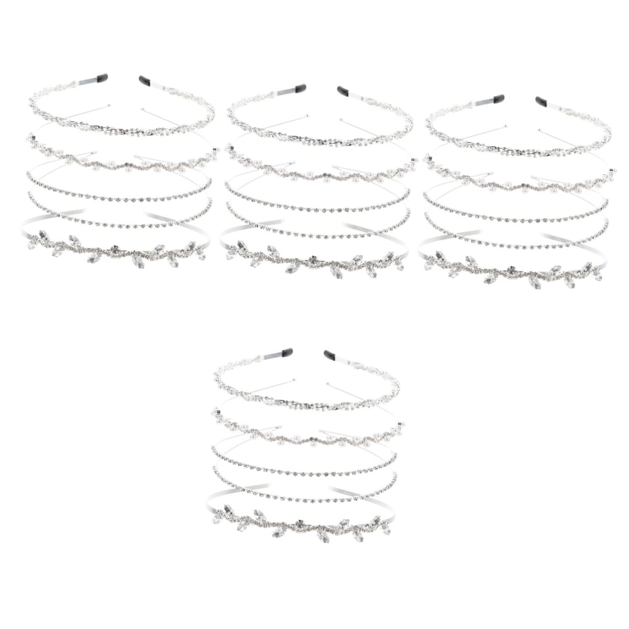 Healeved 16piezas Diadema De Novia Perlas y Rhinestones Accesorios Para Boda y Fiesta Para Damas De Honor y Celebraciones Elegantes