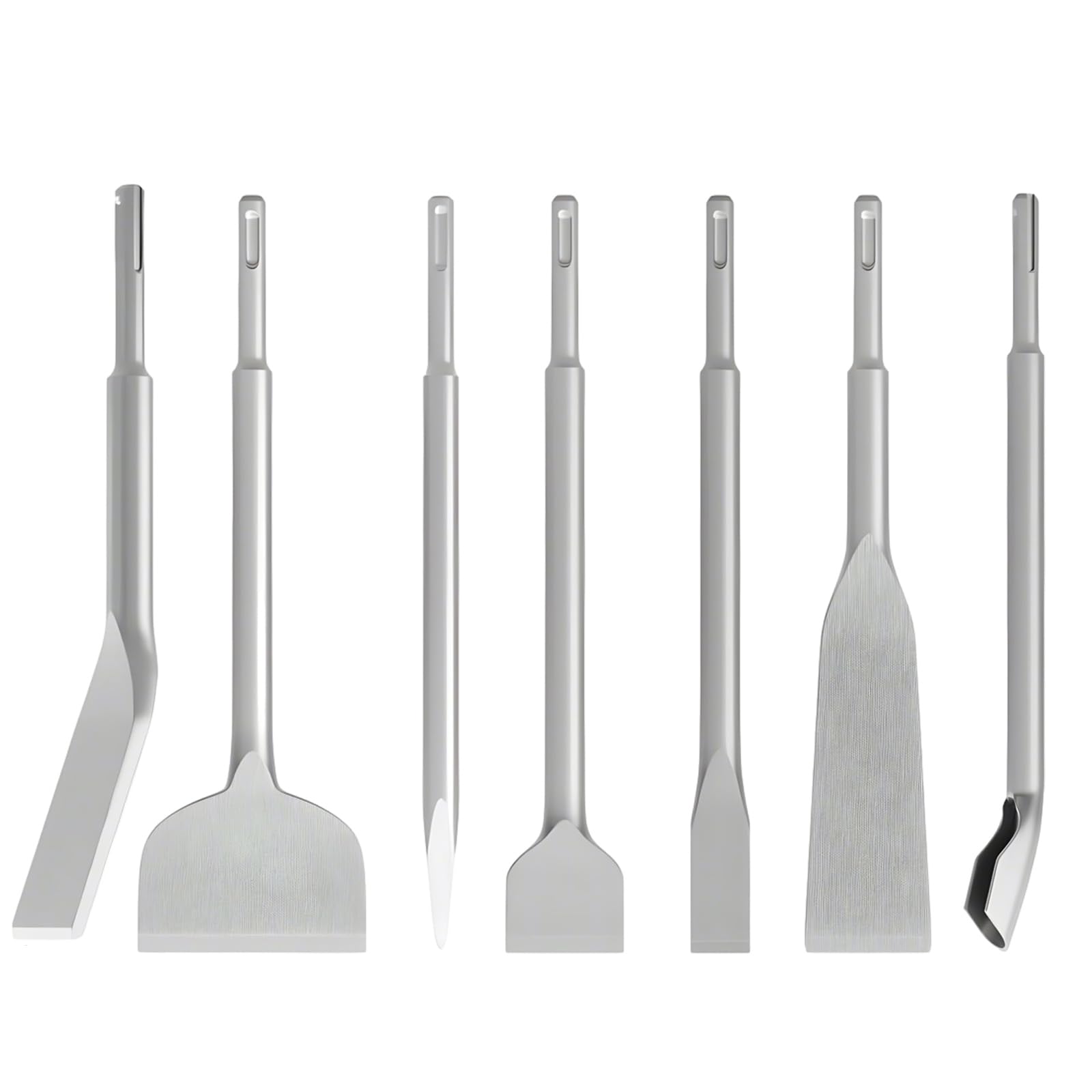 LOPYXBR 7PCS SDS Chisel Bits Chisel Set for SDS-Plus Hammer SDS's Chisels Set, Including Tile, Flat, Grooving, Scraping