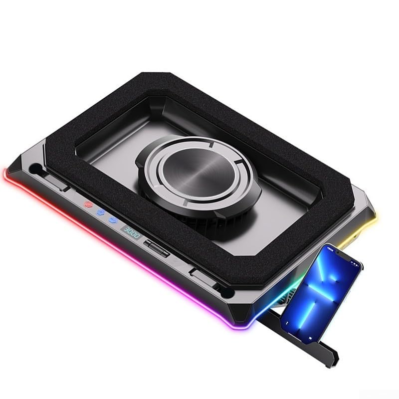 Supporto per Laptop Ventilato RGB con Angolo Regolabile e Hub USB per Gaming su Notebook fino a 21 Pollici(A8)