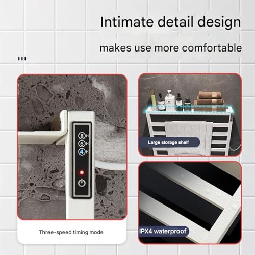 Toallero eléctrico de secado eficiente con función inteligente programable de pared 3