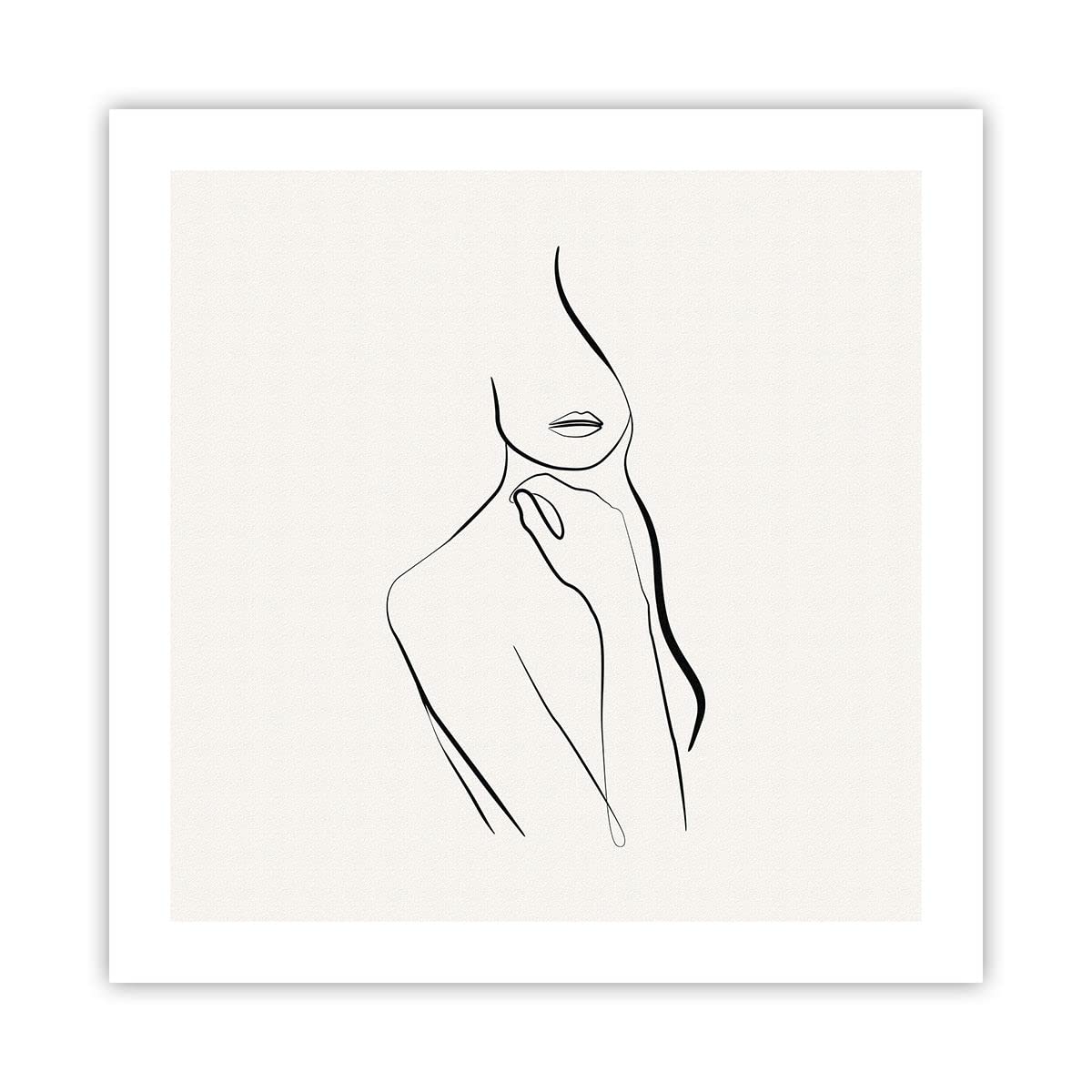 ARTTOR Póster 50x50 cm Sin Marco Blanco y Negro Personas - 5045 - P2X | Mujer Bosquejo Dibujo Cuadros de Pared Decoración Cuadro Decorativo Salón Dormitorio Cocina Lámina Cuadros de Pared ARTTOR
