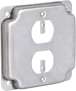 Hubbell Raco 3 Set 902C 1 Duplex Receptacle 4-Inch Square Exposed Work Cover