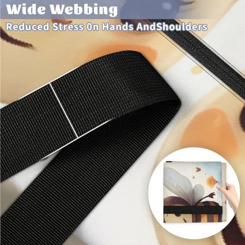 Cute Bee Extra Large Moving Bags Heavy Duty Storage Bags Abstract Bee Cloth Wrap Around Handles Double Zipper Reusable Convenient Foldable Storage Tote for Travel Camping Space Save4