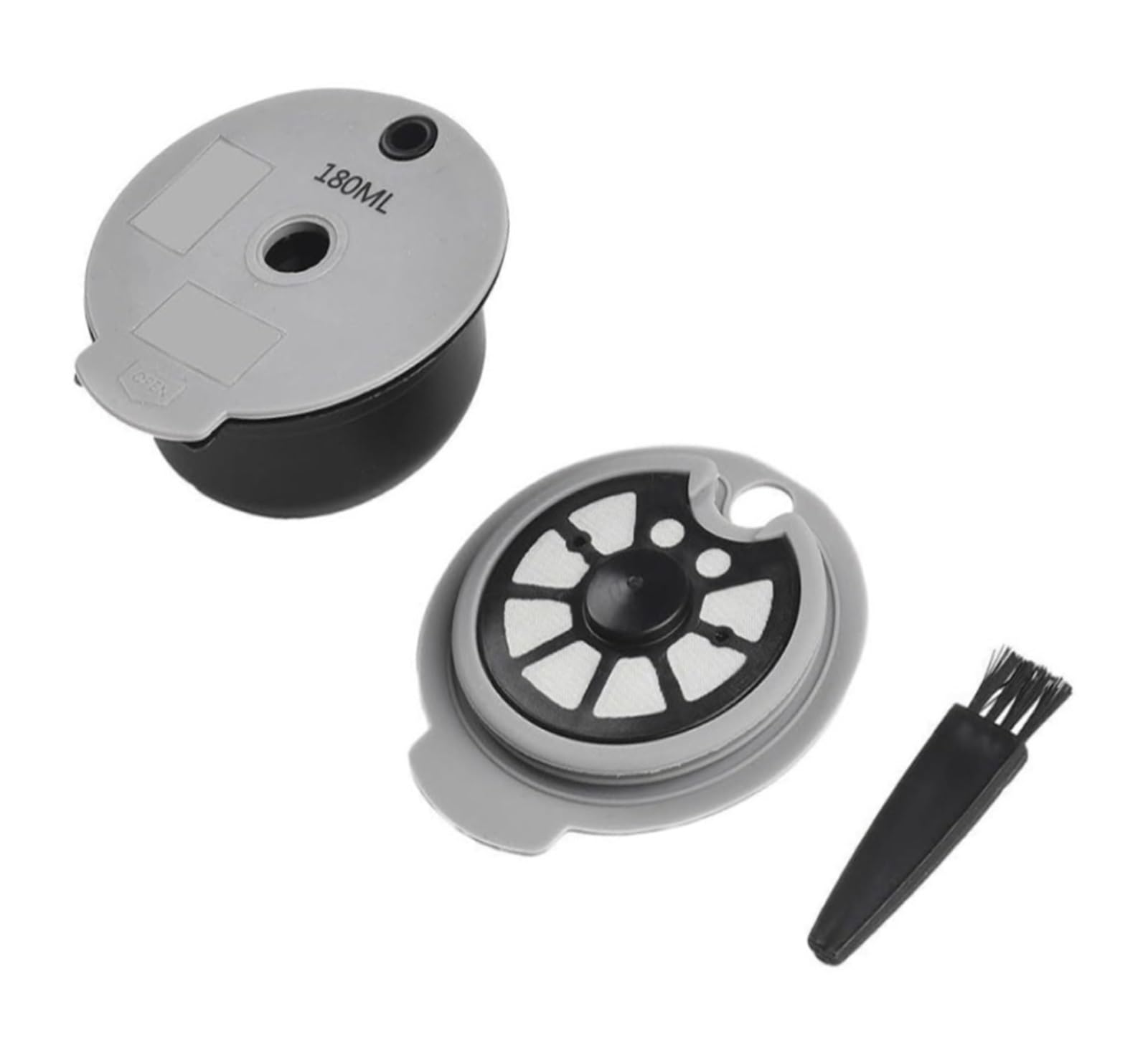 Cápsula de Café Reutilizable for for Cafetera Tassimo con Tapas de 60Ml y 180Ml Incluye Cuchara Medidora y Cepillo de Limpieza