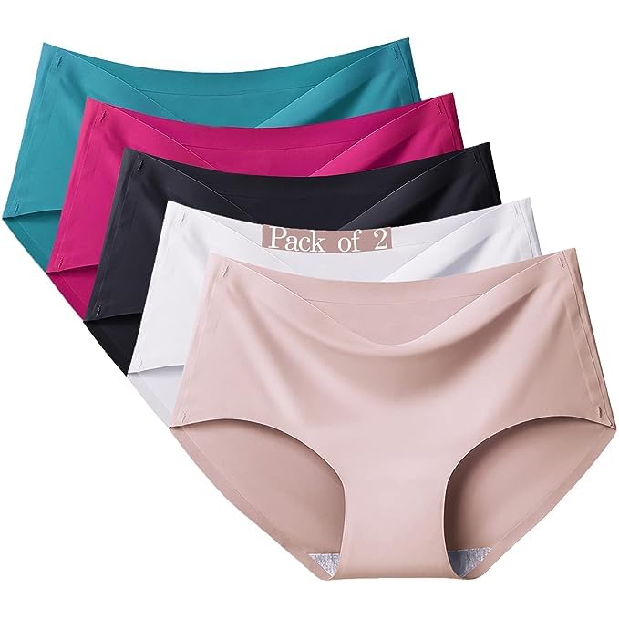 Image of LOURYN KOULYN Women's Seamless Hipster Ice Silk Panty Multicolor Pack of 1,2,3