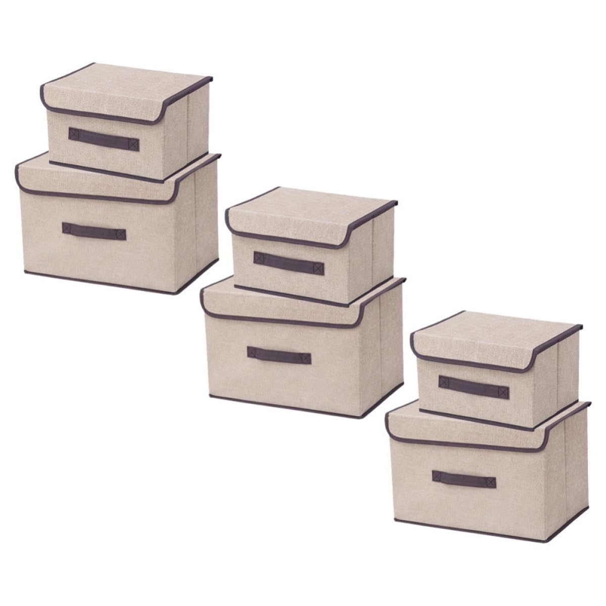 3 Juegos Caja Organizadora de Tela Plegable para Ropa, Beige
