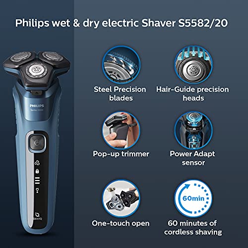 PHILIPS Electric Shaver S5582/20 SenseIQ Technology Power Adapt
