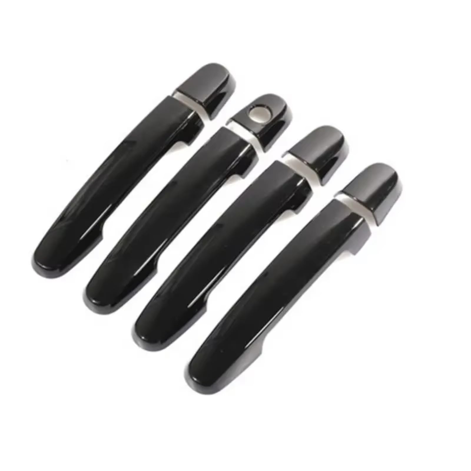 Dspolimv One Color Outer Door Handle Cap Compatible With Toyota For Rav4 2001-2012 For Prius 2004-2009 Gloss Black Chrome Car Door Handle Cover Trim Accessories(Chrome 1 Keyhole)
