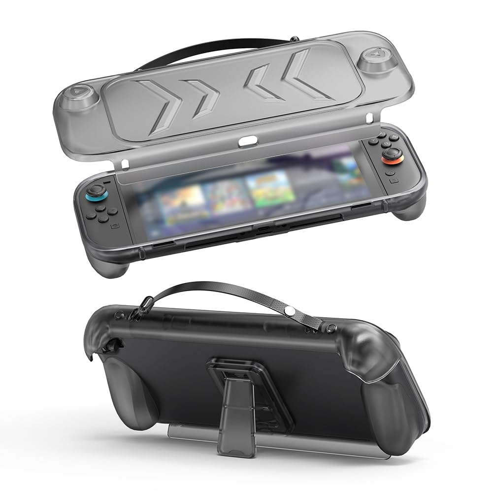 Custodia durevole in TPU e ABS per Switch 2 con supporto Protezione completa antiurto antigraffio Gaming Shell