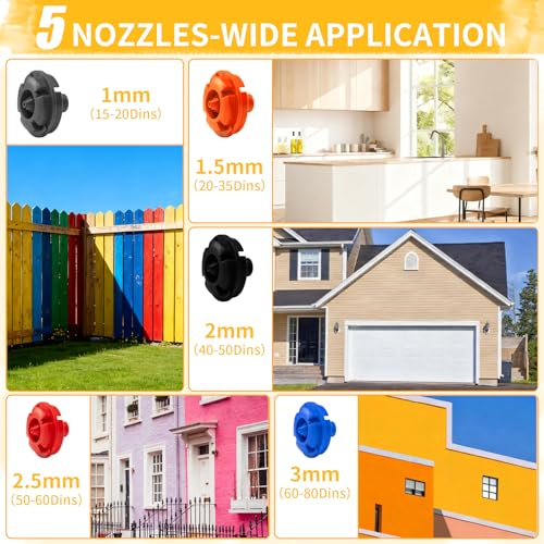 HVLP Paint Sprayer - Ultra Lightweight & Low Spray Paint Gun with 5 Nozzles & 3 Patterns for Furniture - image 3