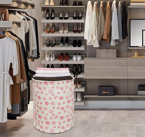 Image of Collapsible Kids Laundry Basket Clothes Hamper, Foldable Storage Organizer Bin, Toy Clothes Storage with Handles for Boys Girls Bedroom, Room Decor