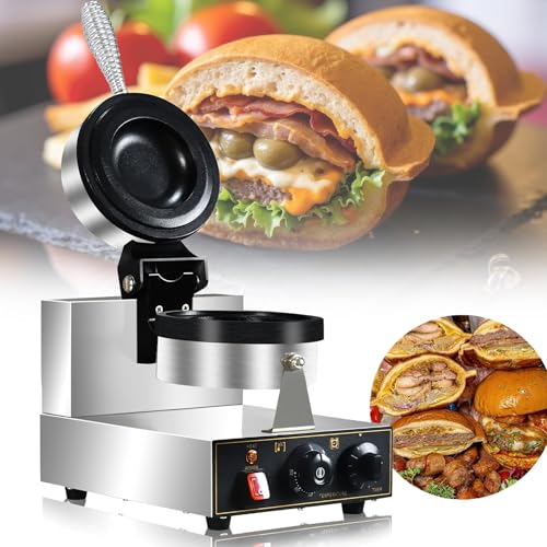 VNATWGOO MáQuina Comercial para Hacer Hamburguesas UFO, Temperatura Ajustable con Temporizador, MáQuina para Hacer Paninis con Helado, para Hacer Hamburguesas con Helado, SáNdwiches Y Pan,220V