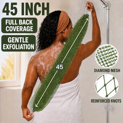 SubSahara African Net Sponge, 2 Pack 45-Inch Exfoliating Bath Scrubber