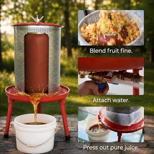 Image of 5.3 Gal Hydraulic Fruit Press Cider Wine Bladder Grape Juice Presser
