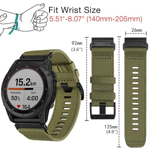 Bracelet montre nylon 26mm interchangeable compatible Tactix 7 Pro et Enduro