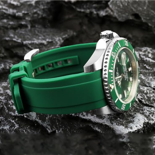 Image of Bands for MoonSwatch Watch,Curved end No Gap,Premium Silicone Rubber Watch Strap for Omega X Swatch Moonswatch Speedmaster /Rolex /SEIKO 20mm 22mm Watch Strap Replacement Band for Men Women