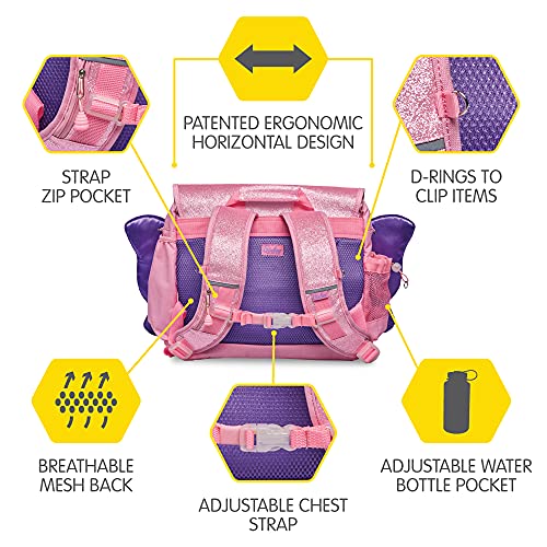 Bixbee Kids Backpack, Childrens Backpack For Girls & Boys, Water Resistant Backpack With Pockets, Durable Zippers & Easy Carry Design - Great Size For School & Travel In Sparkalicious Pink Butterflyer #TOP4