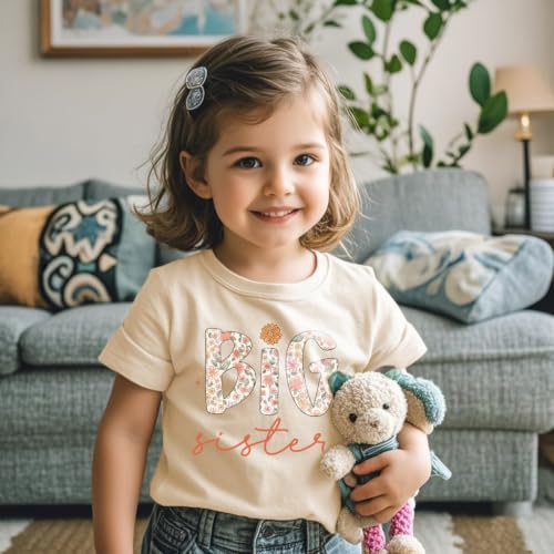 Image of Big Sister Shirt for Toddler Baby Girl Outfits Big Sis Announcement T-Shirt Gifts