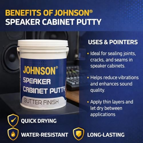Image of Speaker Paint (1 Kg) & Putty (1 Kg) Combo | Water-Based Textured Coating & Quick-Drying Butter Finish-(Black)